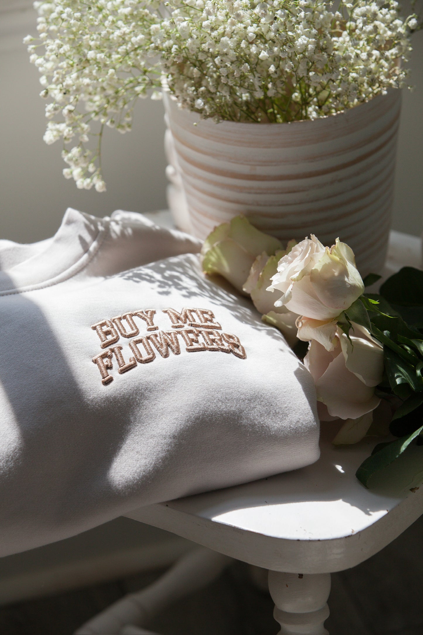 Buy Me Flowers - Cropped Crew Sweater