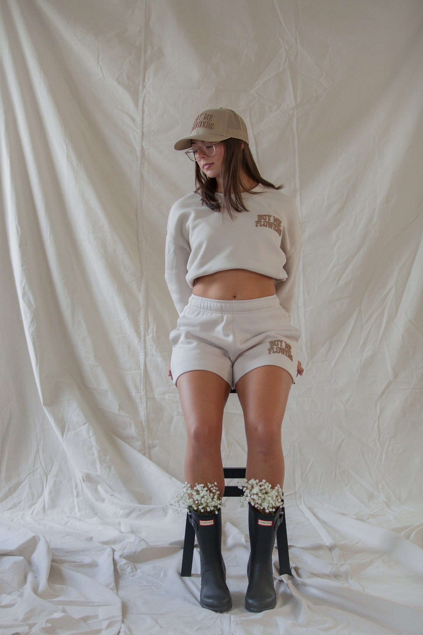 Buy Me Flowers - Cropped Crew Sweater