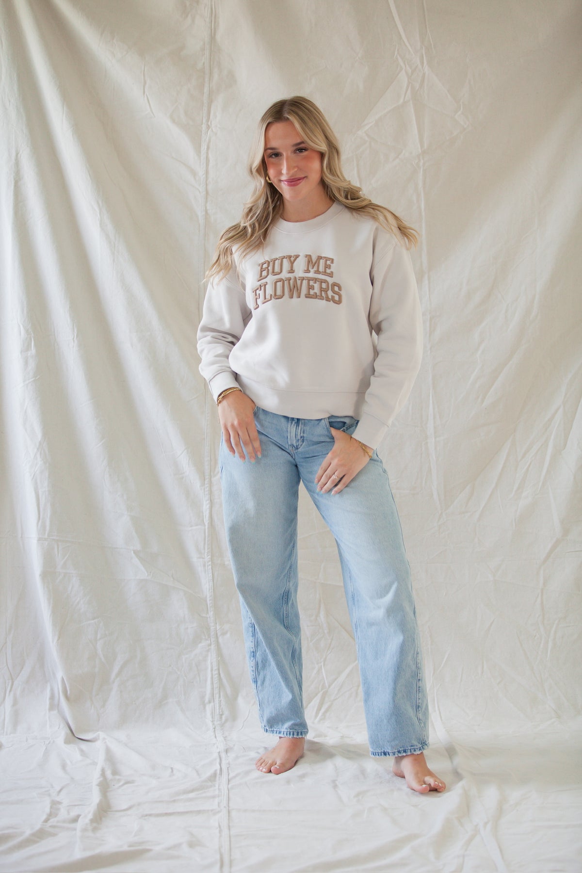 Buy Me Flowers - Relaxed Crew Neck Sweater