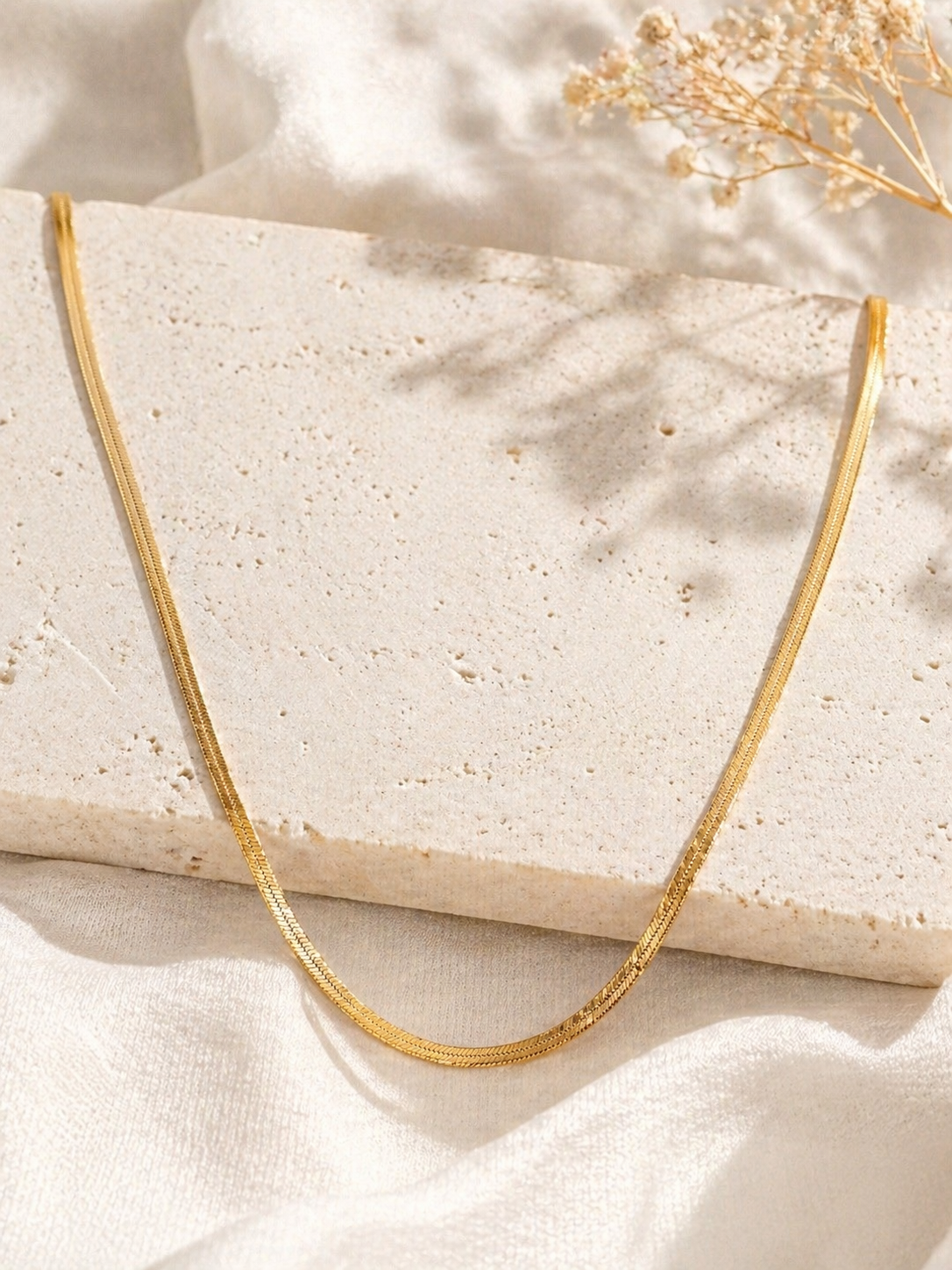 18k Gold Filled Herringbone Chain 16" - 18" - thin