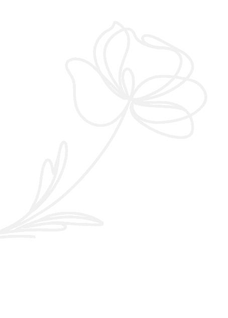 Minimalist floral line drawing representing XO Flowers' floral design style.